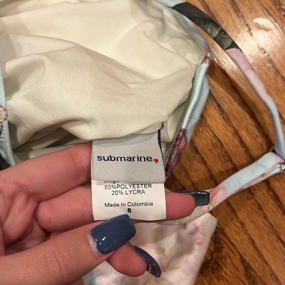 Submarine Girl’s Blue Floral One Piece Size 8 - Picture 5 of 5